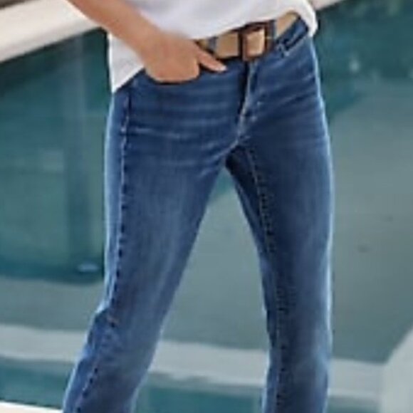 J Jill The Boyfriend Jeans 2P Straight Leg Ankle Stretch Denim Blue Wash NWT - Picture 10 of 10